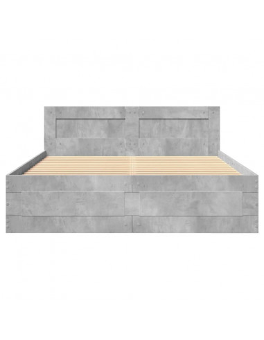 Giroletto Testiera Grigio Cemento 120x200 cm Legno Multistrato