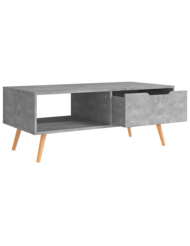 Tavolino Salotto Grigio Cemento 100x49,5x43cm Legno Multistrato