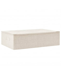 Scatola Portaoggetti in Tessuto 70x40x18 cm Crema 2