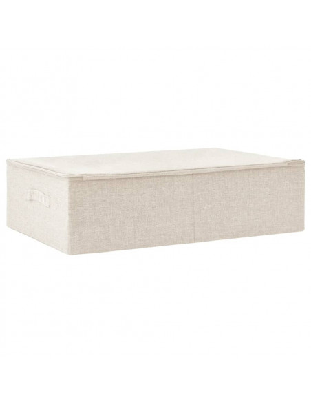 Scatola Portaoggetti in Tessuto 70x40x18 cm Crema