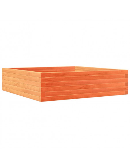 Fioriera Giardino Marrone Cera 90x90x23 cm Legno Massello Pino