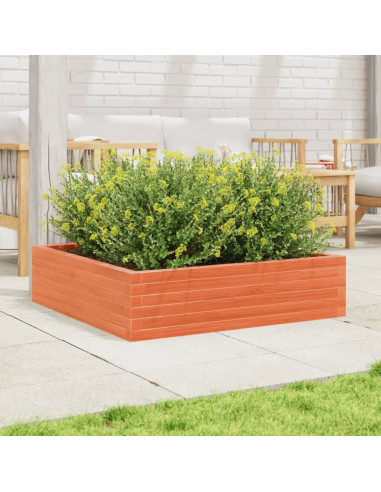 Fioriera Giardino Marrone Cera 90x90x23 cm Legno Massello Pino