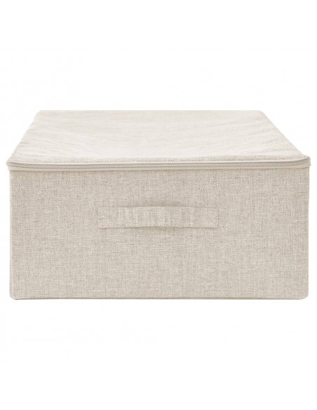 Scatola Portaoggetti in Tessuto 70x40x18 cm Crema