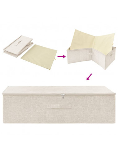 Scatola Portaoggetti in Tessuto 70x40x18 cm Crema
