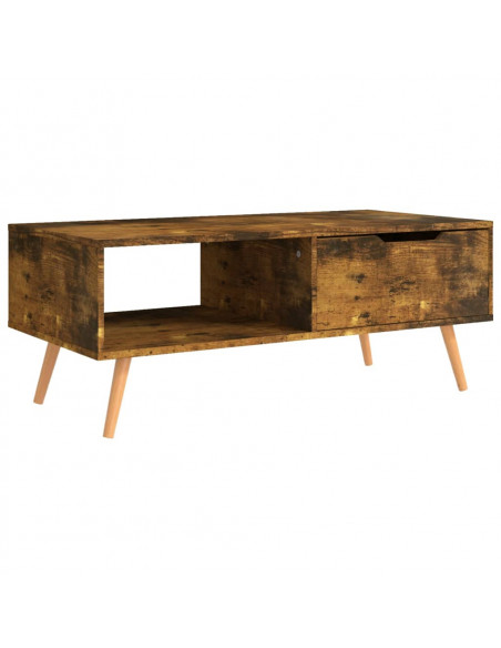 Tavolino Salotto Rovere Fumo 100x49,5x43 cm Legno Multistrato