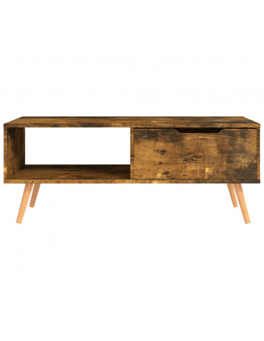 Tavolino Salotto Rovere Fumo 100x49,5x43 cm Legno Multistrato