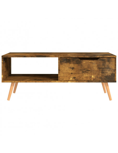 Tavolino Salotto Rovere Fumo 100x49,5x43 cm Legno Multistrato