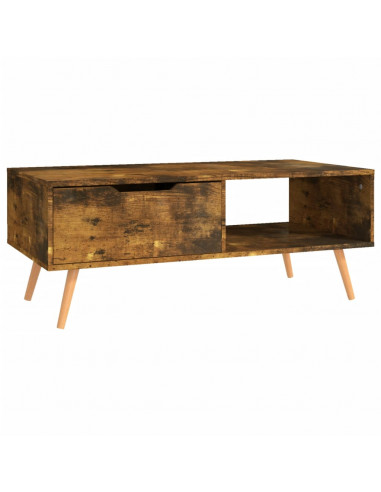 Tavolino Salotto Rovere Fumo 100x49,5x43 cm Legno Multistrato