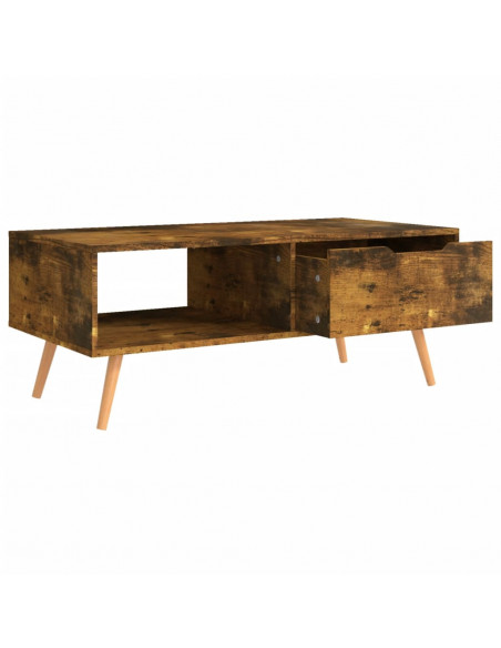 Tavolino Salotto Rovere Fumo 100x49,5x43 cm Legno Multistrato