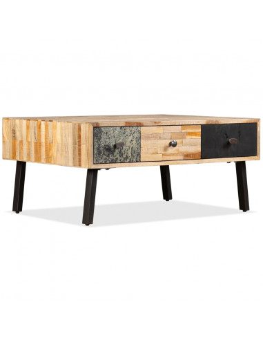 Tavolino da Salotto in Legno di Teak di Recupero 90x65x40 cm