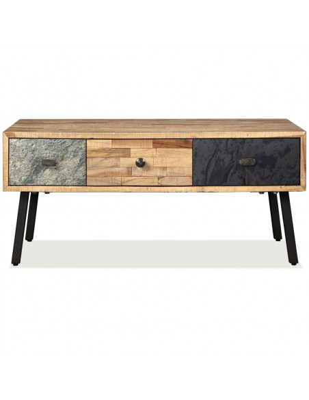 Tavolino da Salotto in Legno di Teak di Recupero 90x65x40 cm
