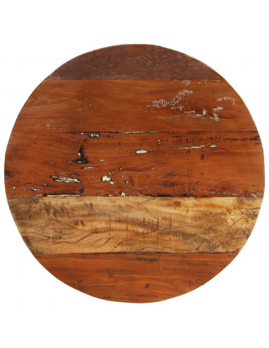 Tavolino da Salotto Ø68 cm in Legno Massello di Recupero