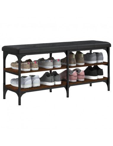 Panca Porta Scarpe Rovere Marrone 102x32x47cm Legno Multistrato