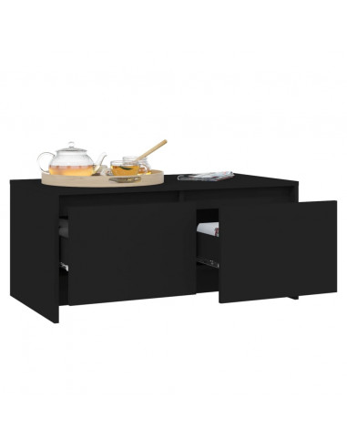 Tavolino da Salotto Nero 90x50x41,5 cm in Truciolato