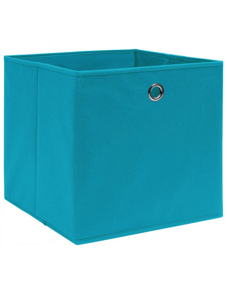 Scatole Portaoggetti 10pz Azzurre 32x32x32 cm Tessuto