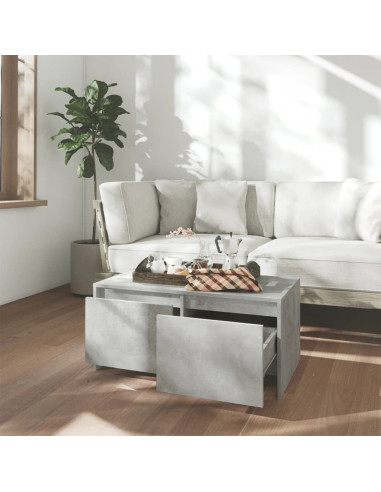 Tavolino da Salotto Grigio Cemento 90x50x41,5 cm in Truciolato