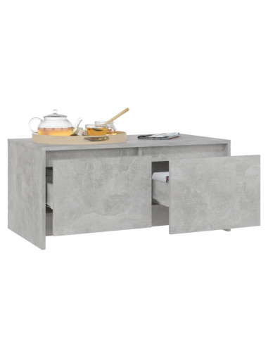 Tavolino da Salotto Grigio Cemento 90x50x41,5 cm in Truciolato