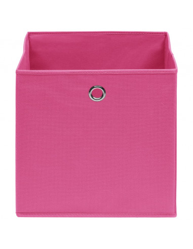 Scatole Portaoggetti con Coperchi 4pz Rosa 32x32x32 cm Tessuto