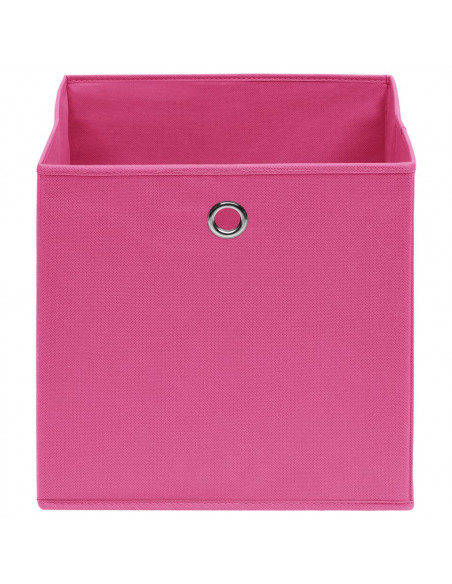 Scatole Portaoggetti con Coperchi 4pz Rosa 32x32x32 cm Tessuto