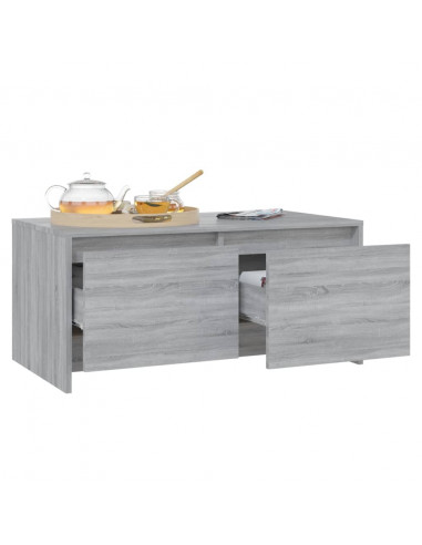 Tavolino da Salotto Grigio Sonoma 90x50x41,5 cm in Truciolato