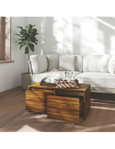 Tavolino da Salotto Rovere Marrone 90x50x41,5 cm in Truciolato