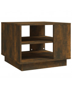 Tavolino da Salotto Rovere Fumo 55x55x43 cm in Truciolato 2