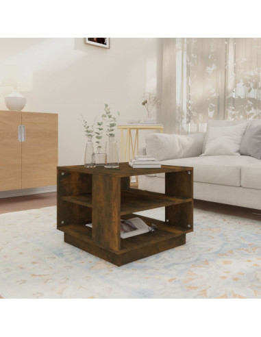 Tavolino da Salotto Rovere Fumo 55x55x43 cm in Truciolato