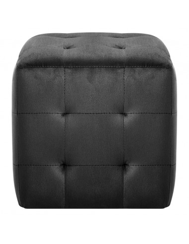 Pouf 2 pz Nero 30x30x30 cm in Velluto
