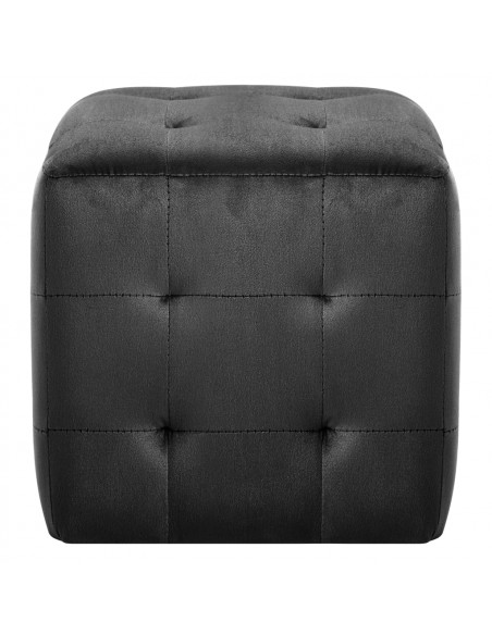 Pouf 2 pz Nero 30x30x30 cm in Velluto