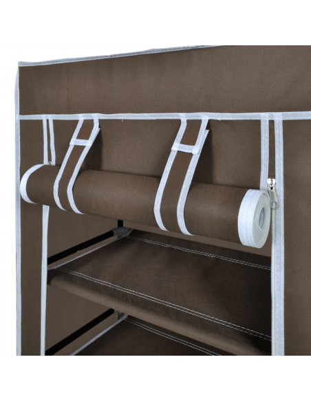Scarpiera in Tessuto Richiudibile 58 x 28 x 106 cm Marrone