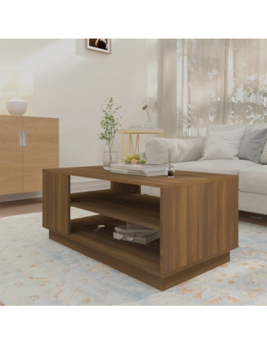 Tavolino da Salotto Rovere Marrone 102x55x43 cm in Truciolato