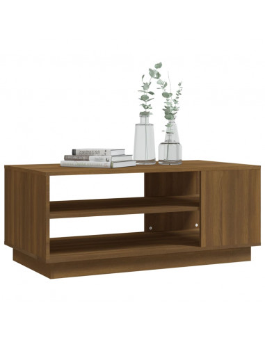 Tavolino da Salotto Rovere Marrone 102x55x43 cm in Truciolato