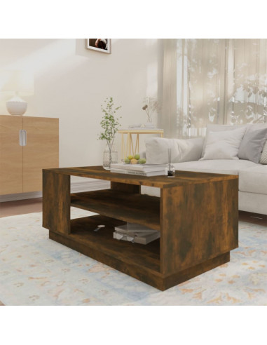 Tavolino da Salotto Rovere Fumo 102x55x43 cm in Truciolato
