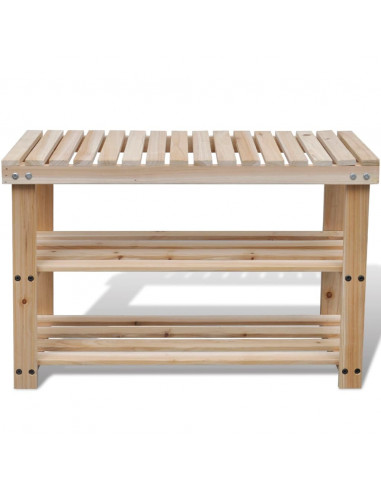 Scarpiera 2 in 1 con Panca in Legno Massello di Abete