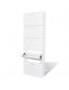 Scarpiera in Legno con 5 Scomparti Bianca 2