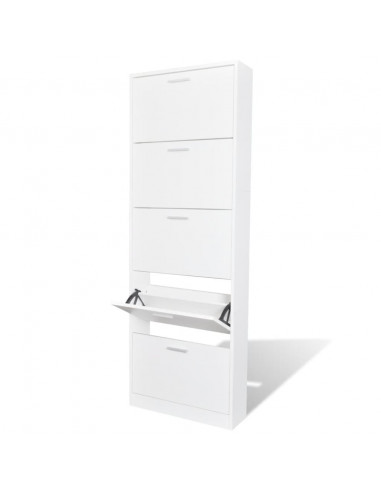 Scarpiera in Legno con 5 Scomparti Bianca