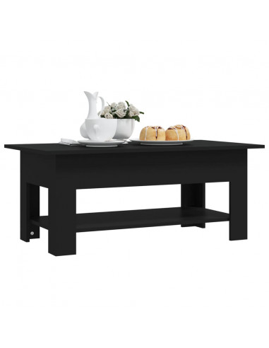 Tavolino da Salotto Nero 102x55x42 cm in Truciolato