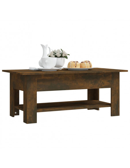Tavolino da Salotto Rovere Fumo 102x55x42 cm in Truciolato