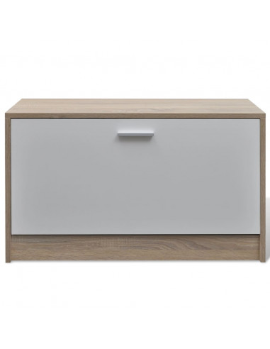 Scarpiera in Legno Set 3 in 1 Rovere e Bianco