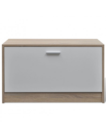 Scarpiera in Legno Set 3 in 1 Rovere e Bianco