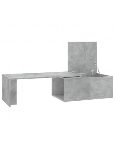 Tavolino Salotto Grigio Cemento 150x50x35 cm Legno Multistrato