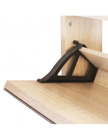 Scarpiera con 2 Ripiani e Specchio Colore Rovere 63x17x67 cm