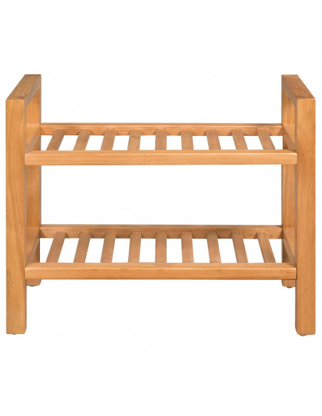 Scarpiera con 2 Ripiani 50x27x40 cm in Massello di Rovere
