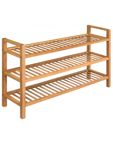 Scarpiera con 3 Ripiani 100x27x60 cm in Massello di Rovere