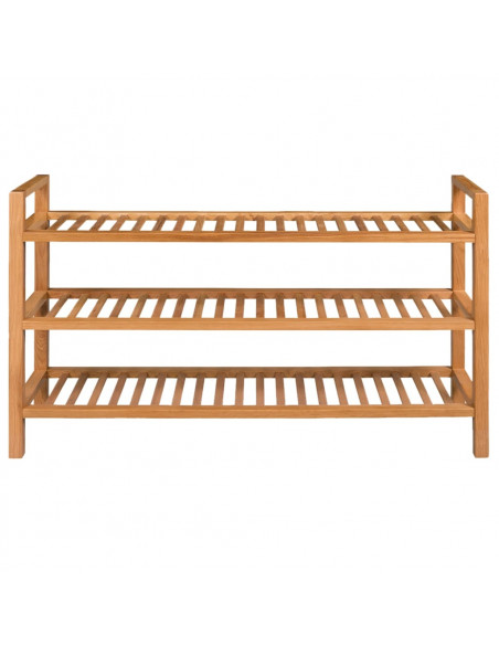Scarpiera con 3 Ripiani 100x27x60 cm in Massello di Rovere