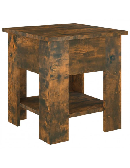 Tavolino da Salotto Rovere Fumo 40x40x42 cm Legno Multistrato