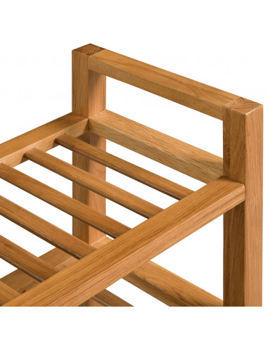 Scarpiera con 3 Ripiani 100x27x60 cm in Massello di Rovere