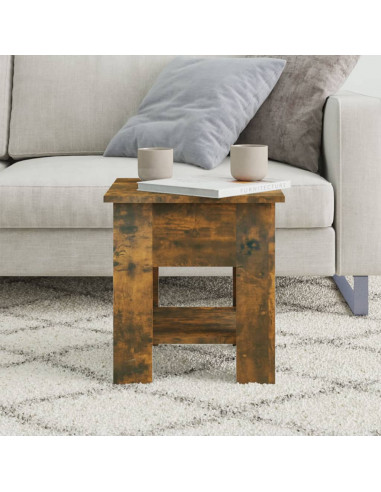 Tavolino da Salotto Rovere Fumo 40x40x42 cm Legno Multistrato