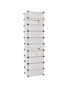 Scarpiera Modulare a 10 Scomparti Bianca 2