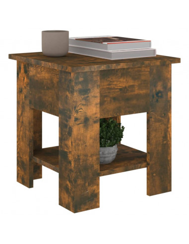 Tavolino da Salotto Rovere Fumo 40x40x42 cm Legno Multistrato